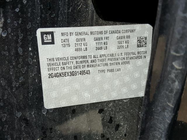 2G4GK5EX3G9149543 - 2016 BUICK REGAL BLACK photo 10