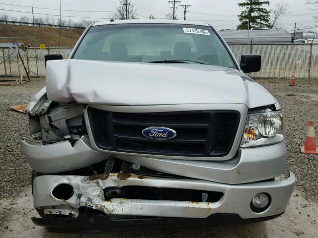 1FTRF12W48KE15710 - 2008 FORD F150 SILVER photo 9