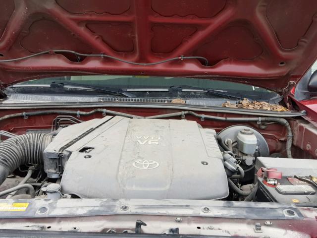 5TETU62N47Z380256 - 2007 TOYOTA TACOMA PRE RED photo 7