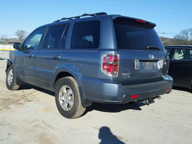 5FNYF28507B042838 - 2007 HONDA PILOT EXL BLUE photo 3