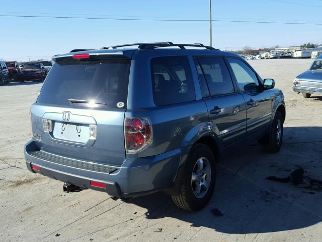 5FNYF28507B042838 - 2007 HONDA PILOT EXL BLUE photo 4