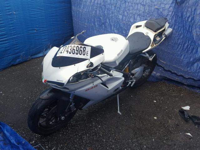 ZDM1XBGV49B007908 - 2009 DUCATI 848 WHITE photo 2