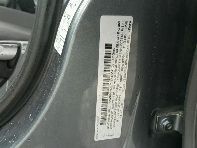3VW1K7AJ5BM068256 - 2011 VOLKSWAGEN JETTA BASE GRAY photo 10