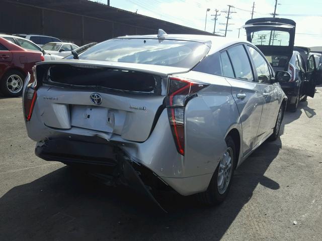 JTDKBRFU3H3575494 - 2017 TOYOTA PRIUS SILVER photo 4