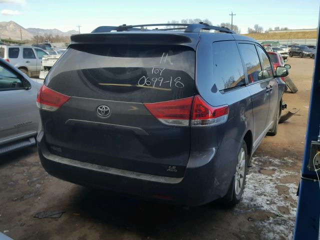 5TDJK3DCXBS015755 - 2011 TOYOTA SIENNA LE GRAY photo 4