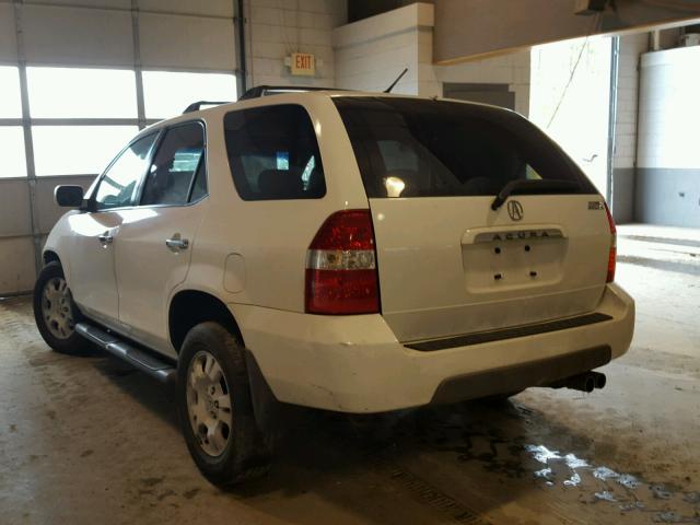 2HNYD18262H546877 - 2002 ACURA MDX WHITE photo 3