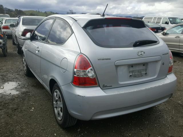 KMHCN35CX7U019186 - 2007 HYUNDAI ACCENT BAS SILVER photo 3