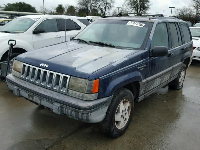 1J4GZ58S8PC122308 - 1993 JEEP GRAND CHER BLUE photo 2