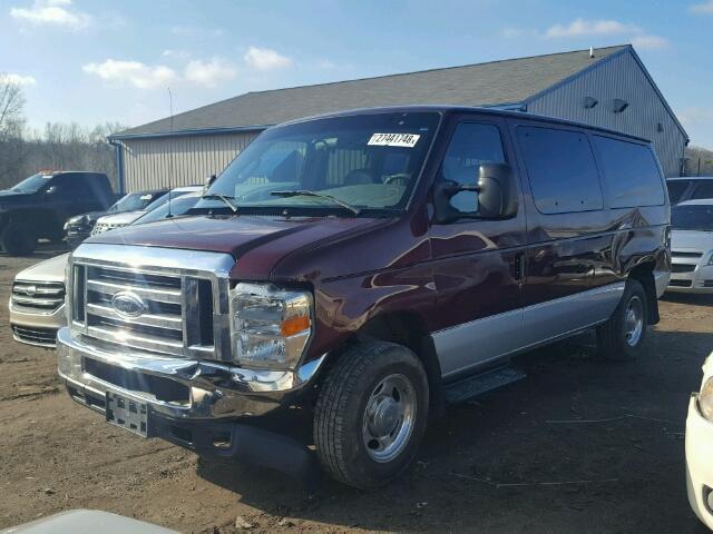 1FMNE11L78DA60928 - 2008 FORD ECONOLINE MAROON photo 2