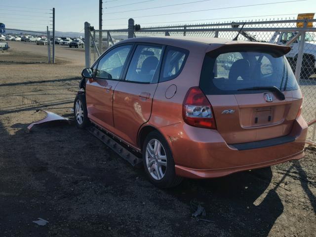 JHMGD38618S056234 - 2008 HONDA FIT SPORT ORANGE photo 3