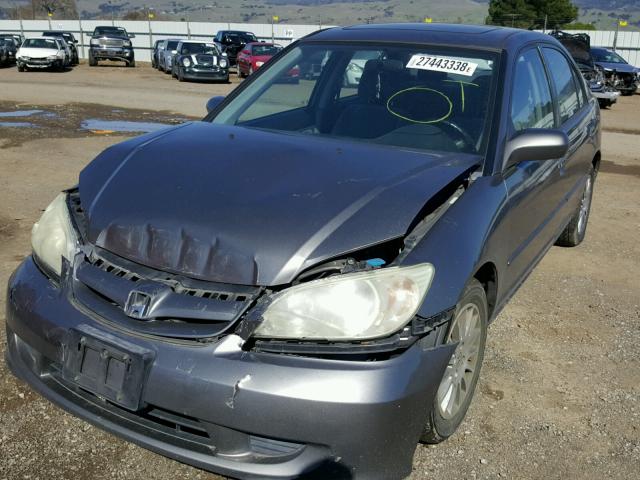 2HGES26725H614746 - 2005 HONDA CIVIC EX WHITE photo 2