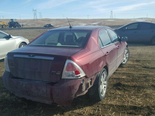 3FAHP021X7R186814 - 2007 FORD FUSION SEL MAROON photo 4