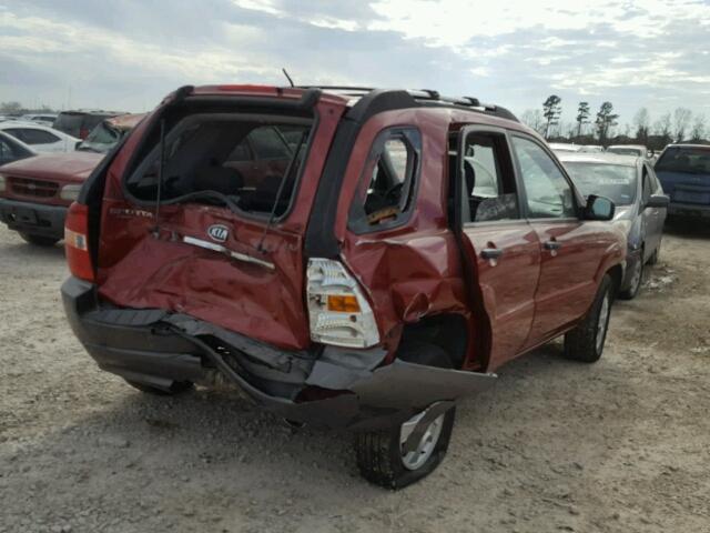 KNDJF724977444474 - 2007 KIA SPORTAGE L RED photo 4