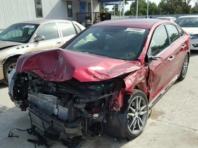 5NPE34AB7GH401224 - 2016 HYUNDAI SONATA SPO BURGUNDY photo 2