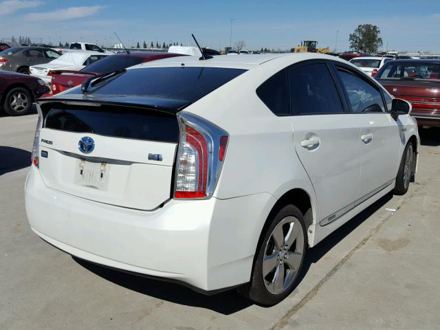 JTDKN3DU5D1653139 - 2013 TOYOTA PRIUS WHITE photo 4