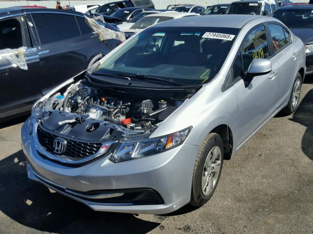 19XFB2F51DE260696 - 2013 HONDA CIVIC LX SILVER photo 2