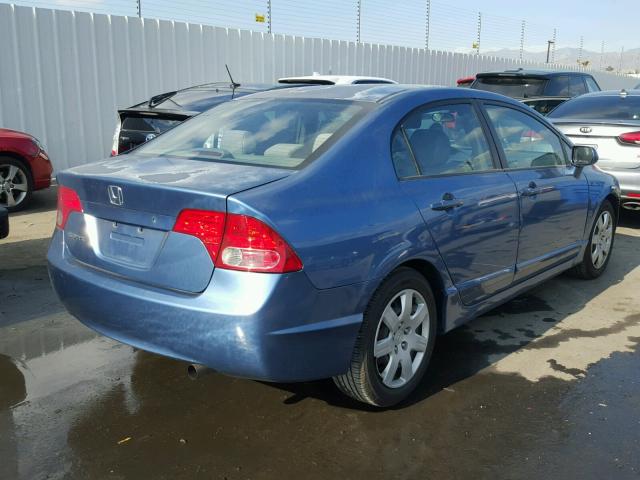 2HGFA16547H513520 - 2007 HONDA CIVIC LX BLUE photo 4