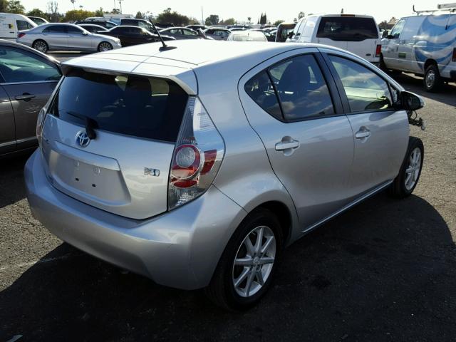 JTDKDTB36C1515511 - 2012 TOYOTA PRIUS C SILVER photo 4