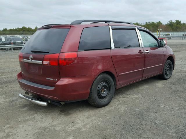 5TDZA23C44S049677 - 2004 TOYOTA SIENNA CE RED photo 4