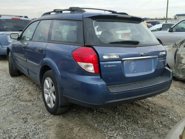 4S4BP61CX87312292 - 2008 SUBARU OUTBACK 2. BLUE photo 3