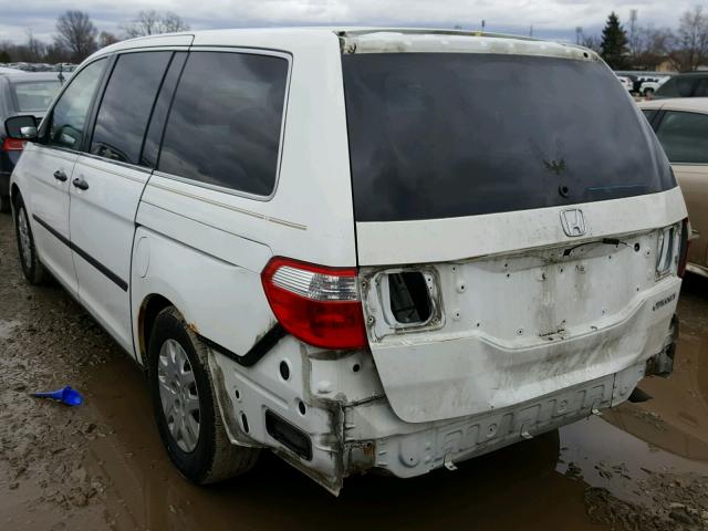 5FNRL38207B053797 - 2007 HONDA ODYSSEY LX WHITE photo 3