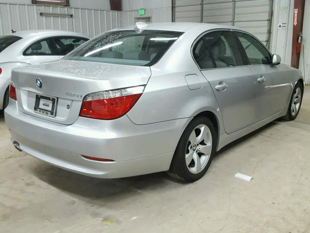 WBANU53528CT07949 - 2008 BMW 528 I SILVER photo 4