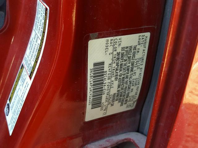 3N1BC1AP1AL416101 - 2010 NISSAN VERSA S RED photo 10