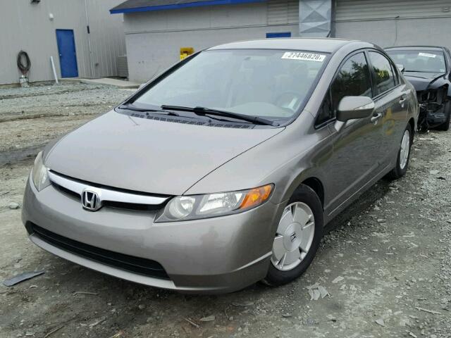 JHMFA36298S008386 - 2008 HONDA CIVIC HYBR GRAY photo 2