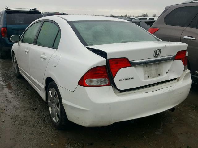 19XFA16549E046094 - 2009 HONDA CIVIC LX WHITE photo 3