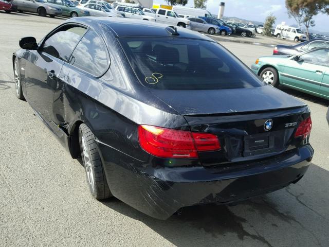 WBAKG7C56BE262998 - 2011 BMW 335 I BLACK photo 3