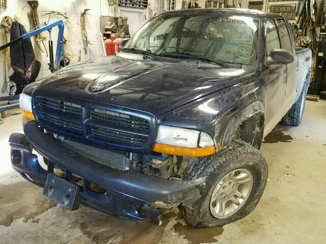 1B7HG2AN41S316558 - 2001 DODGE DAKOTA QUA BLUE photo 2