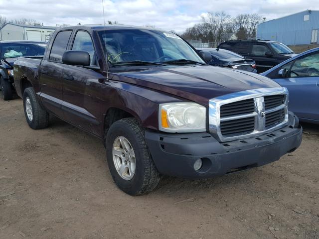 1D7HW48N55S283408 - 2005 DODGE DAKOTA QUA BURGUNDY photo 1