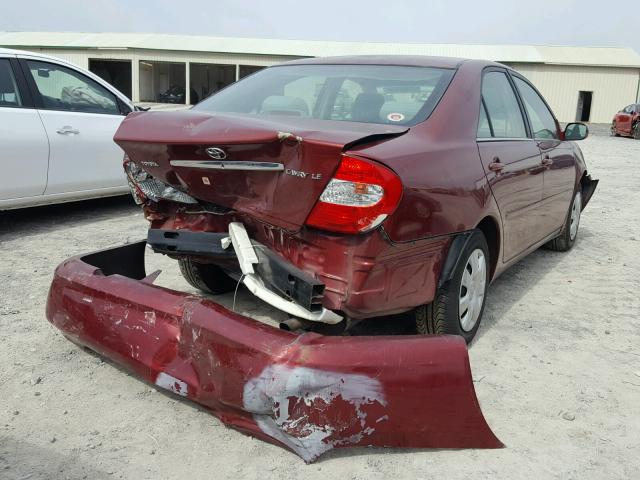 4T1BE32K34U275267 - 2004 TOYOTA CAMRY LE MAROON photo 4