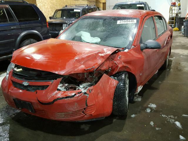 1G1AK55F367885733 - 2006 CHEVROLET COBALT LS RED photo 2