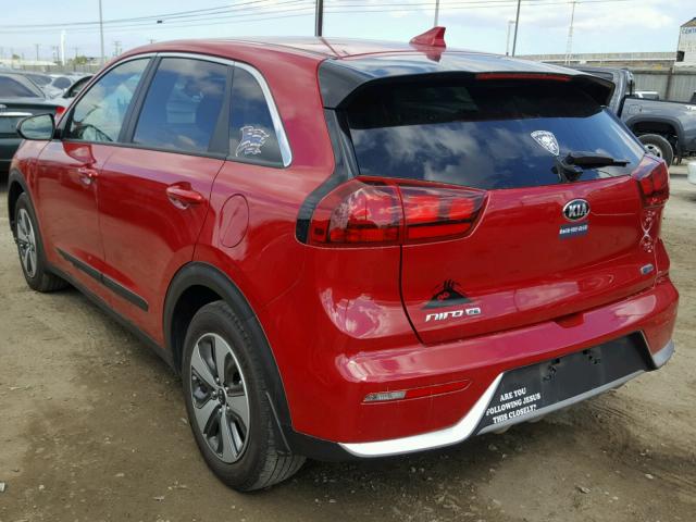 KNDCB3LC0H5078582 - 2017 KIA NIRO FE RED photo 3