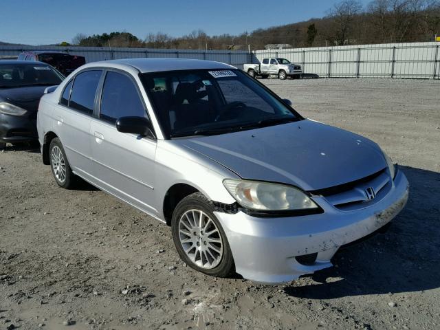 2HGES16535H601044 - 2005 HONDA CIVIC LX SILVER photo 1