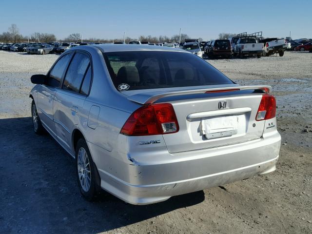 2HGES16535H601044 - 2005 HONDA CIVIC LX SILVER photo 3