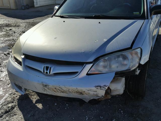 2HGES16535H601044 - 2005 HONDA CIVIC LX SILVER photo 9