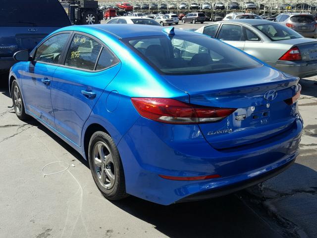 5NPD94LA0HH109575 - 2017 HYUNDAI ELANTRA EC BLUE photo 3