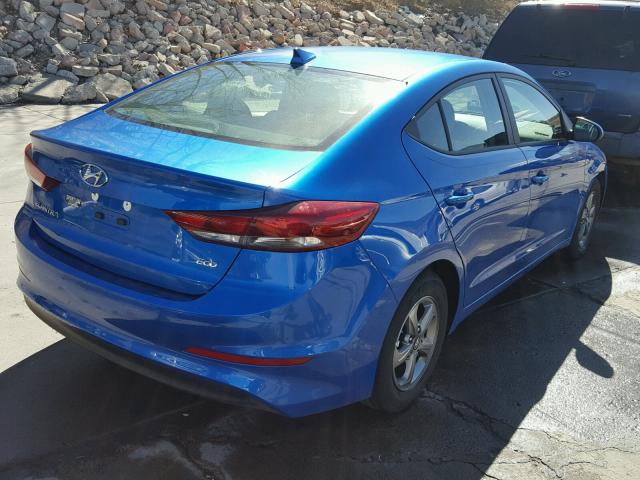 5NPD94LA0HH109575 - 2017 HYUNDAI ELANTRA EC BLUE photo 4