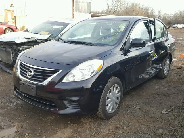 3N1CN7APXEL804421 - 2014 NISSAN VERSA S BLACK photo 2