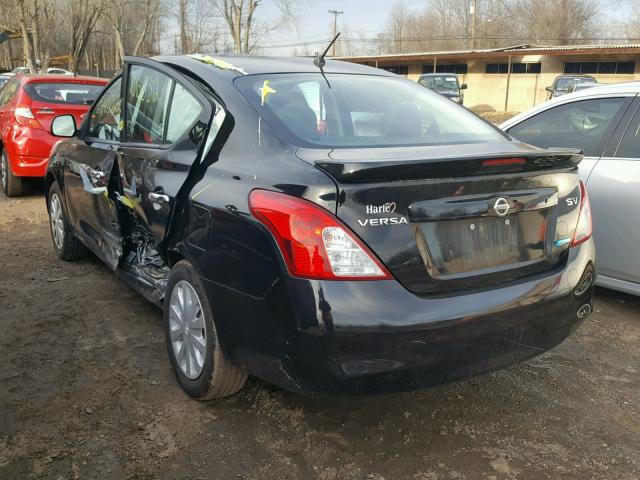 3N1CN7APXEL804421 - 2014 NISSAN VERSA S BLACK photo 3