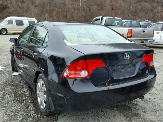 1HGFA16586L062934 - 2006 HONDA CIVIC LX BLACK photo 3