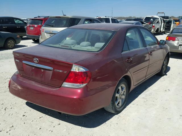 4T1BE32K25U425757 - 2005 TOYOTA CAMRY LE MAROON photo 4