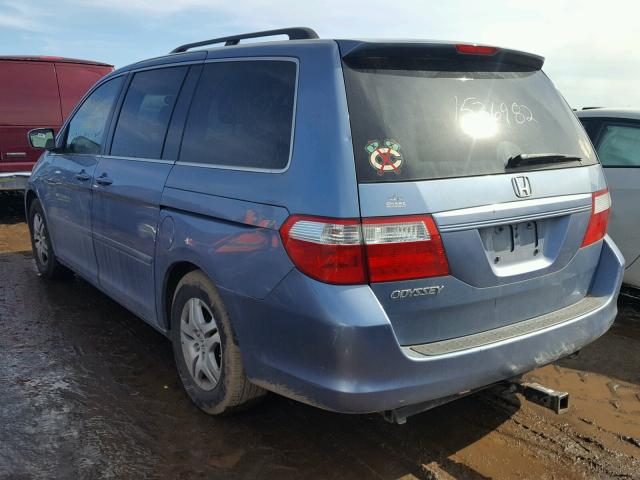 5FNRL38657B101202 - 2007 HONDA ODYSSEY EX BLUE photo 3