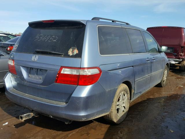 5FNRL38657B101202 - 2007 HONDA ODYSSEY EX BLUE photo 4