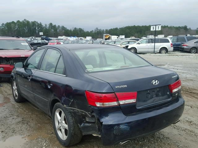 5NPEU46F27H170273 - 2007 HYUNDAI SONATA SE BLUE photo 3