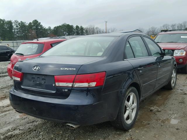 5NPEU46F27H170273 - 2007 HYUNDAI SONATA SE BLUE photo 4