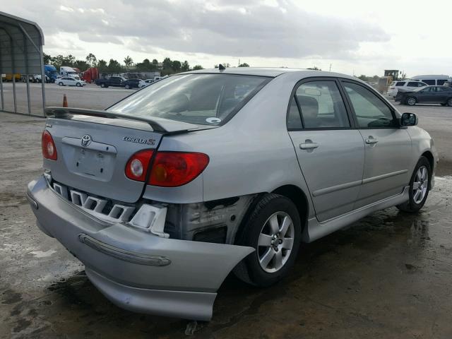 2T1BR38E14C291250 - 2004 TOYOTA COROLLA CE SILVER photo 4