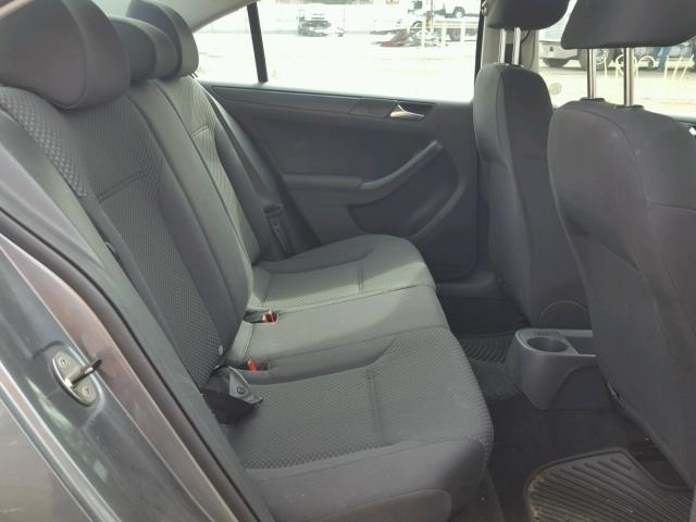 3VW2K7AJ2BM022503 - 2011 VOLKSWAGEN JETTA BASE ნაცრისფერი ფოტო 6